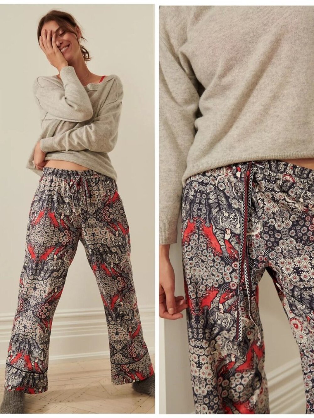 Anthropologie Florence Balducci Pajama Pants Tiger Size Small Lounge Sleep Pants